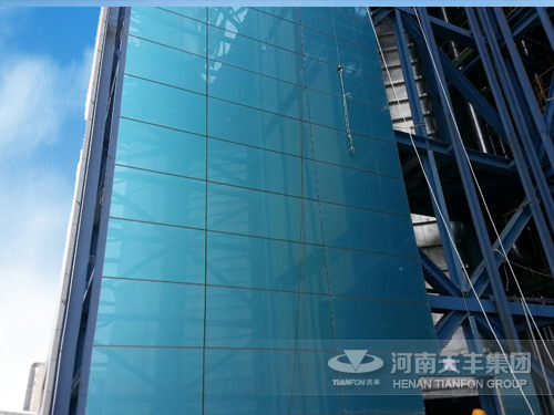 Glass surface and metallic curtain wall panel